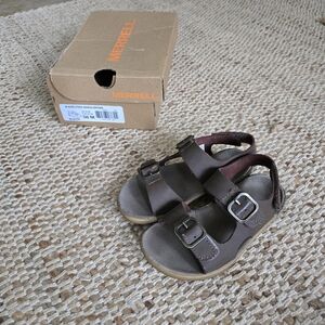 Merrell Brown Leather Buckle Sandals